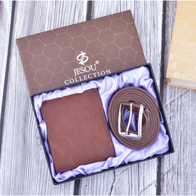 Ajándék Szett Pénztárca és Öv Barna