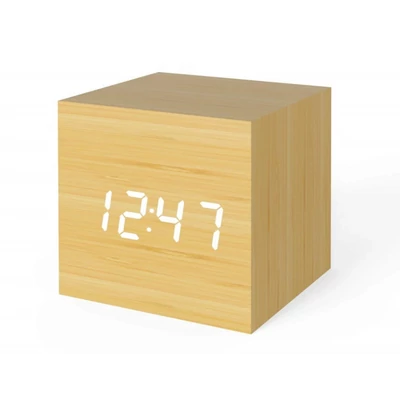 Fakocka LED Ébresztőóra Natur Fa