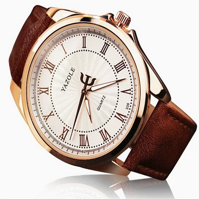YAZOLE 336  Karóra Barna Szíjjal Fehér Számlappal