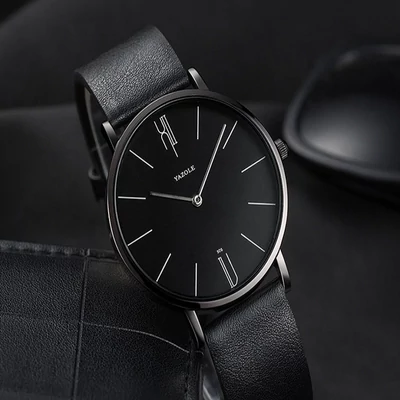 Yazole 506 Karóra  Fekete Szíjjal Fekete Számlappal