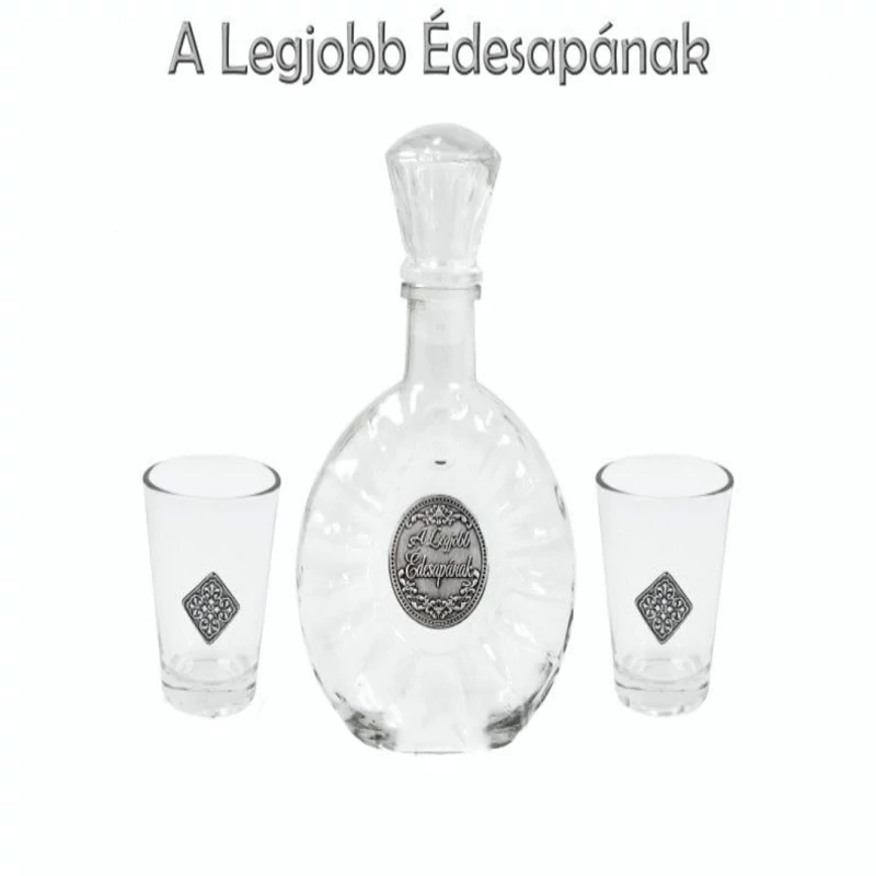 Pálinkás készlet 0,2l palack + 2 pohár A Legjobb Édesapának