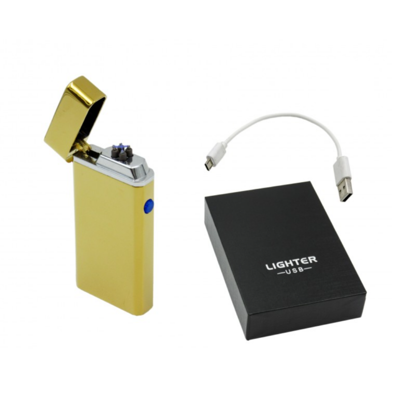 Elektomos Öngyújtó USB Kábellel Díszdobozban Sárga