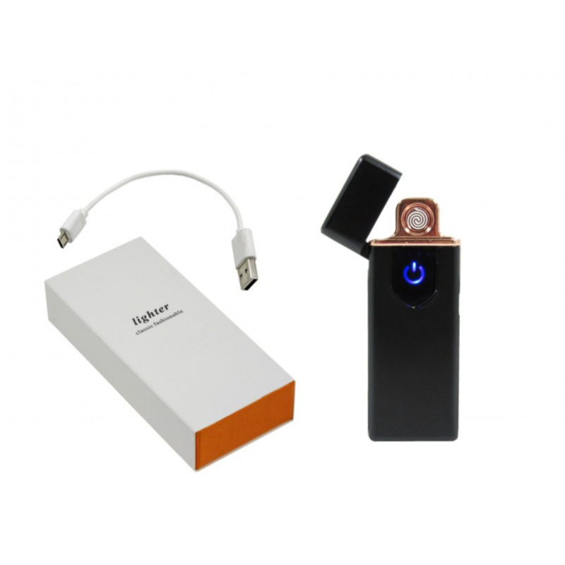 Elektromos Öngyújtó USB Kábellel Díszdobozban 2,9x0,6x7,8cm Fekete