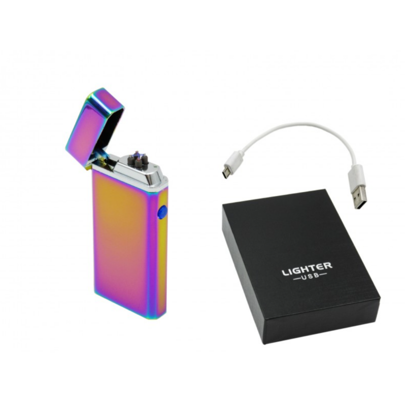 Elektromos Öngyújtó USB Kábellel Díszdobozban 3,5x7,5cm-Lila