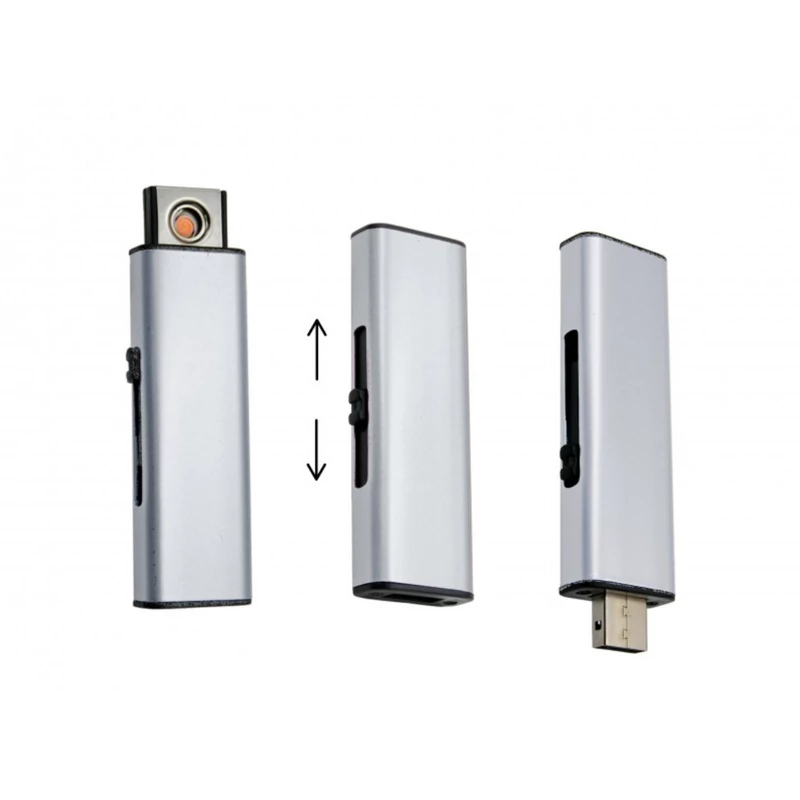 Elektromos Öngyújtó USB-vel 2,6x8cm-Szürke