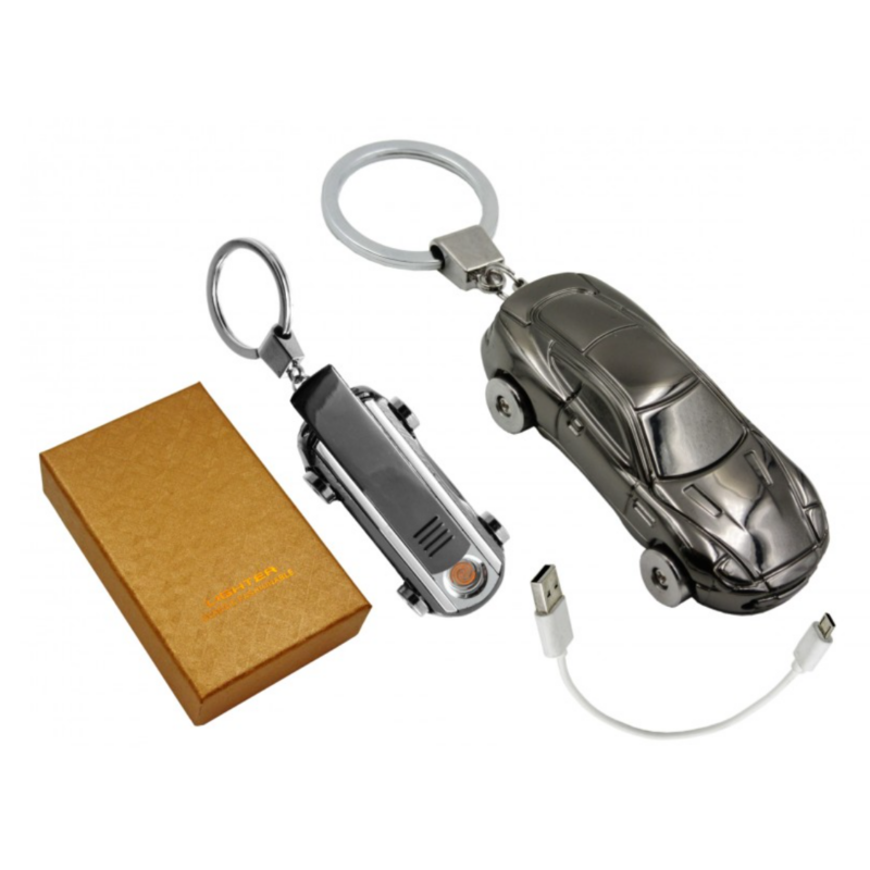 Elektromos Öngyújtó Kulcstartó Autó USB kábellel 3x11cm