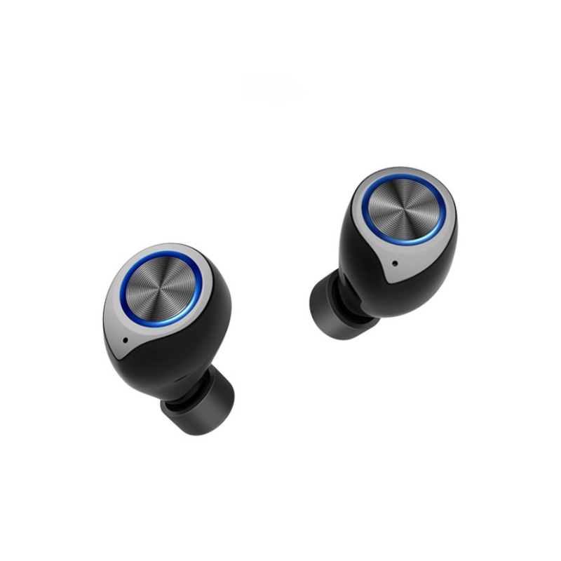 Vezeték Nélküli Headset Kijelzővel  Bluetooth Fülhallgató Tokba Épített Töltővel Fekete