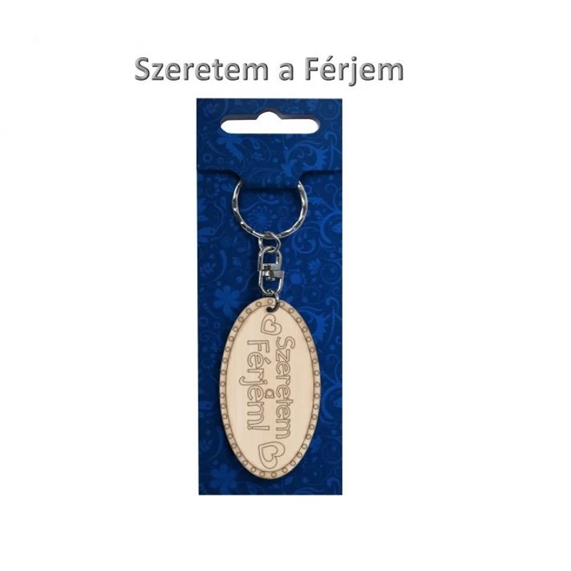 Kulcstartó Szeretem a Férjem 3,5x11cm FKT057