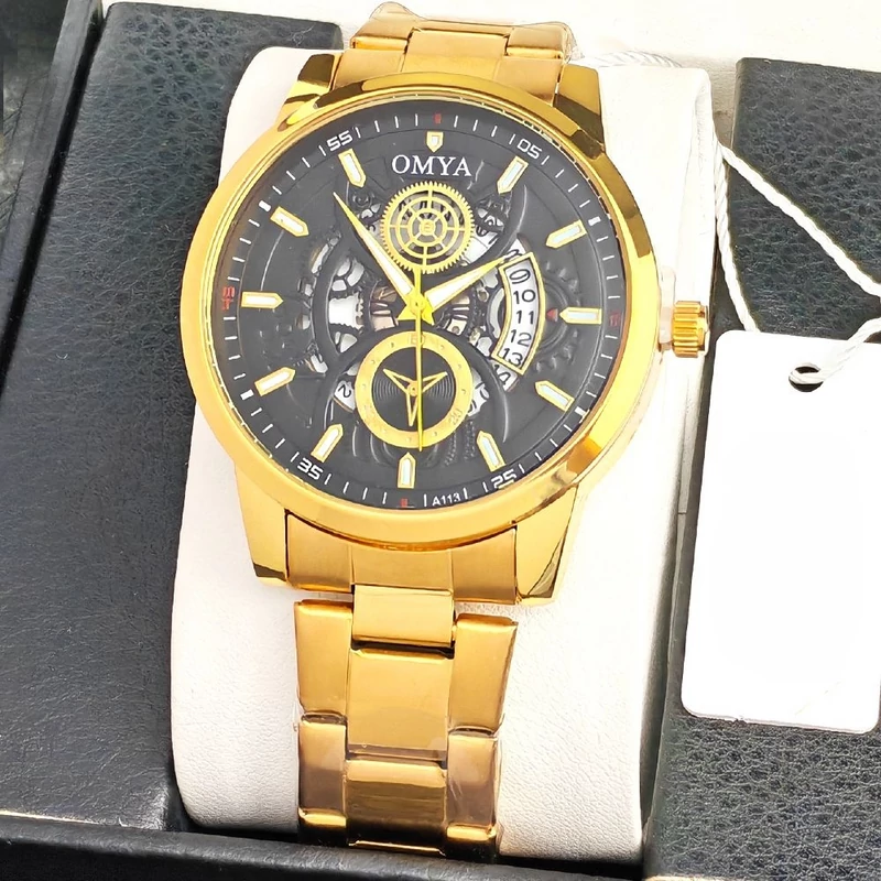 Ajándék Szett Óra Fém Arany Szíjjal  És Karkötő