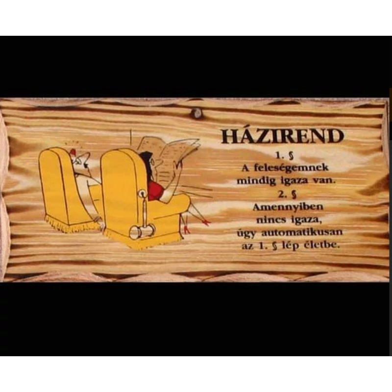 Házirend Fatábla